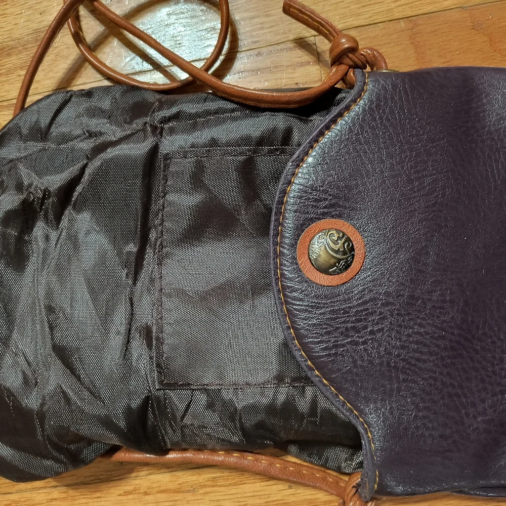 Heroing crossbody mini bucket purse, 6"x8", purple/brown - Picture 6 of 10